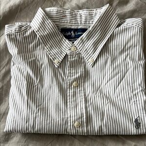 Ralph Lauren Men's Black and White Striped Shirt